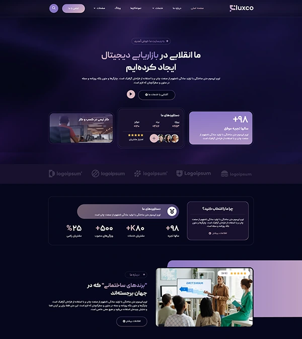 کیت قالب آماده المنتور آژانس دیجیتال مارکتینگ و بازاریابی Fluxco-کیت قالب و سایت آماده وردپرس