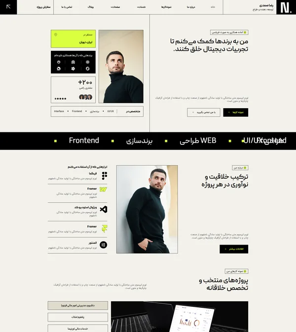 سایت آماده و کیت قالب المنتور وردپرس نمونه کارهای شخصی، پورتفولیو شخصی و رزومه North-کیت قالب و سایت آماده المنتوری فروشگاه اینترنتی وردپرس