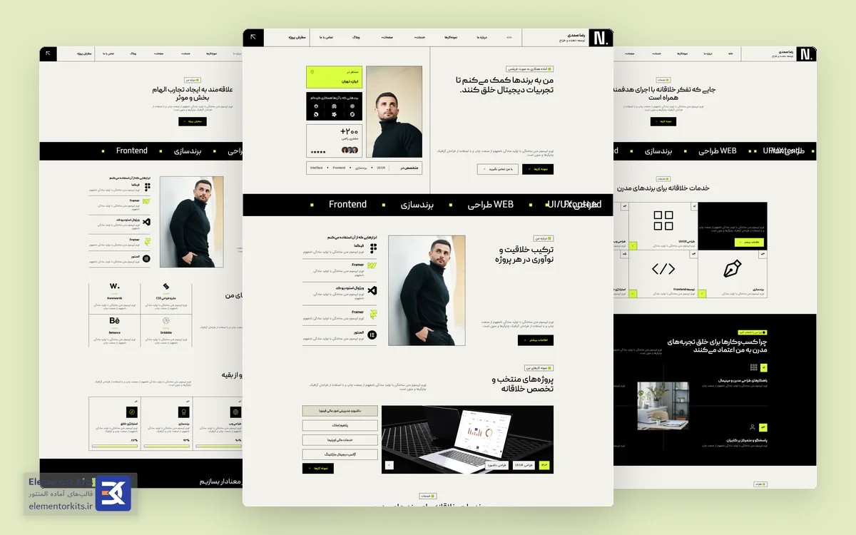 سایت آماده و کیت قالب المنتور وردپرس نمونه کارهای شخصی، پورتفولیو شخصی و رزومه North-صفحات کیت قالب و سایت آماده المنتوری فروشگاه اینترنتی وردپرس